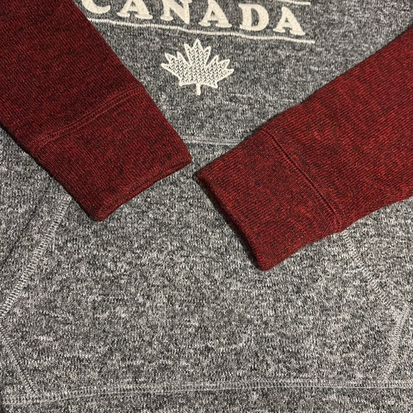 Burgundy Red & Grey Roots Canada Hoodie - size XS - Picture 9 of 16